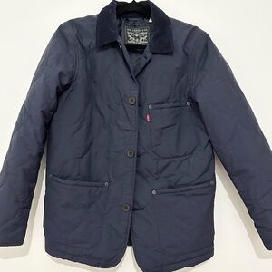 Levi’s men  jacket coat size small navy blue corduroy collared